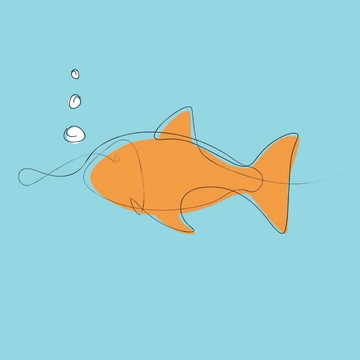 Free Minimalist Fish Clipart Template to Edit Online
