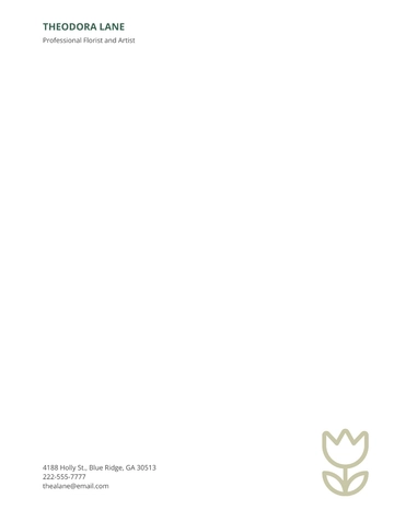 Free Floral Artist Letterhead Template to Edit Online