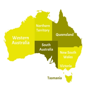 Free Australia Map Clipart With States Template to Edit Online