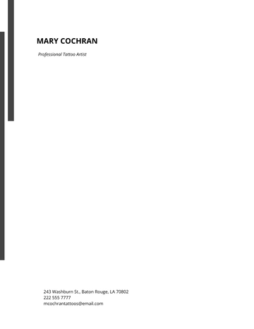 Free Minimalist Artist Letterhead Template to Edit Online