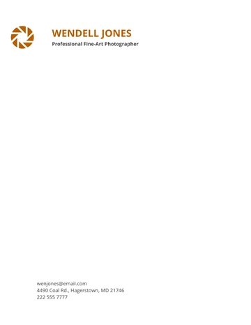 Free Photo Artist Letterhead Template to Edit Online