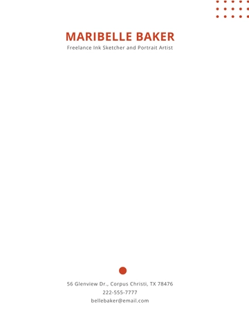 Free Freelance Artist Letterhead Template to Edit Online