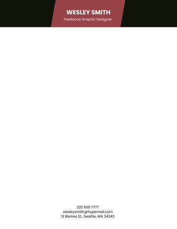 Free Freelance Graphic Designer Letterhead Template to Edit Online