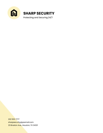 Free Security Official Letterhead Template to Edit Online