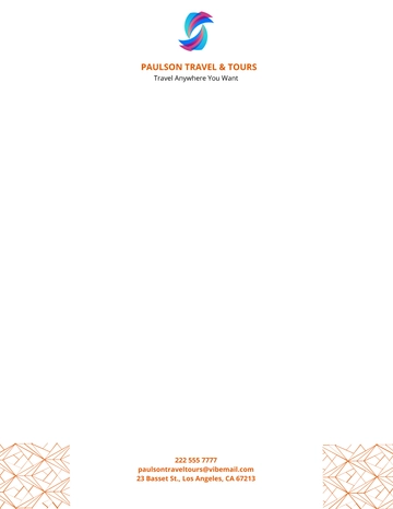Free Travel Agency and Tours Letterhead Template to Edit Online