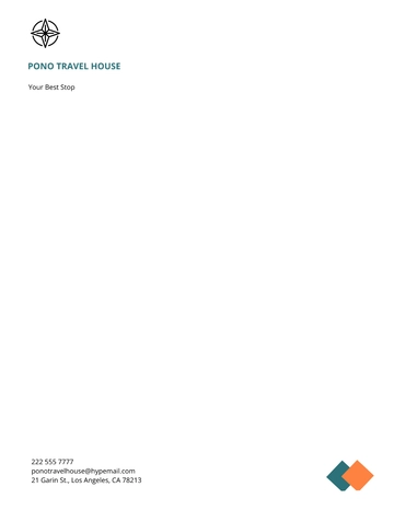 Free Travel & Accommodation Letterhead Template to Edit Online