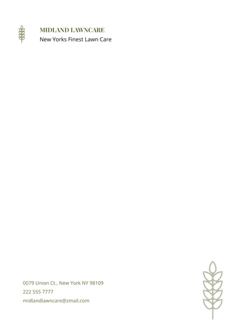 Free Lawn Mowing Service Letterhead Template to Edit Online