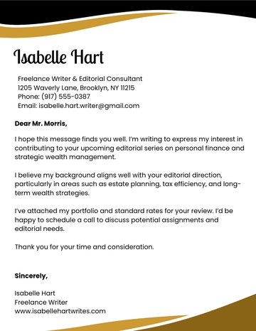 Free Formal Personal Letterhead Template to Edit Online