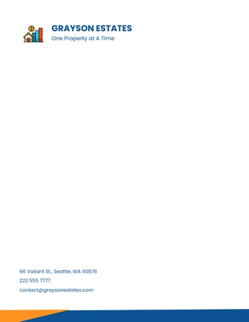 Free Formal Real Estate Letterhead Template to Edit Online