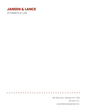 Free Sample Attorney Letterhead Template to Edit Online