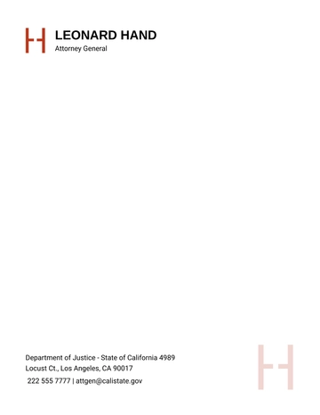 Free Attorney General Letterhead Template to Edit Online