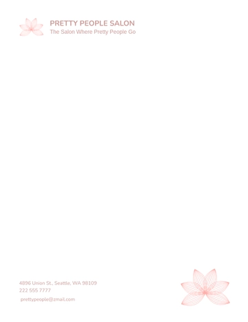 Free Beauty Salon Letterhead Template to Edit Online