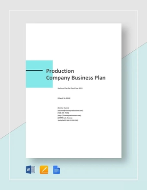 Production Company Business Plan Template