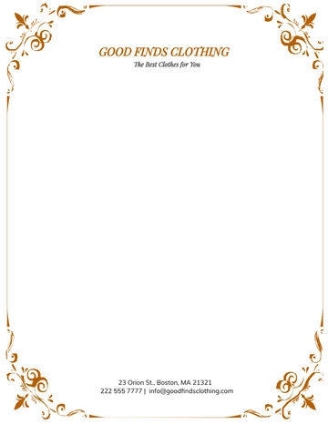Free Vintage Clothing Letterhead Template to Edit Online