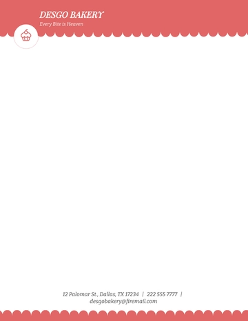 Free Simple Bakery Letterhead Template to Edit Online