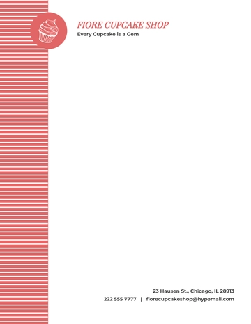 Free Cupcake Shop Letterhead Template to Edit Online