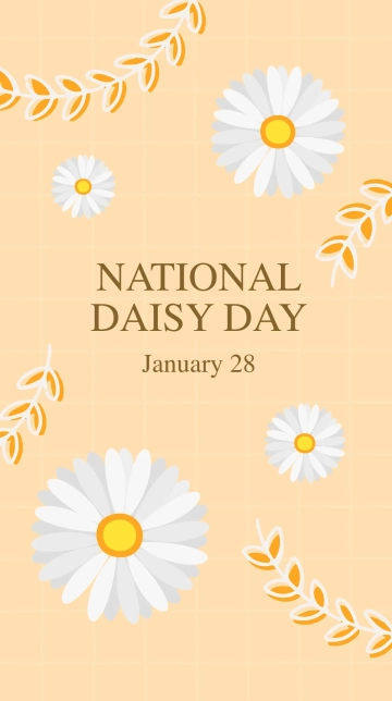 Free National Daisy Day Whatsapp Post Template to Edit Online