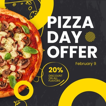 Free Pizza Day Offer Instagram Post Template to Edit Online