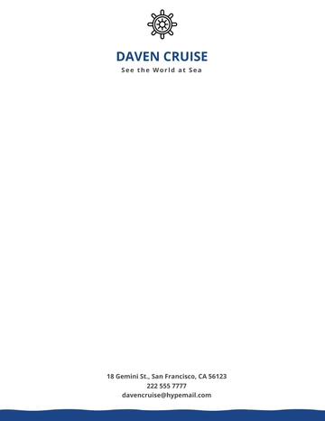 Free Cruise Travel Letterhead Template to Edit Online