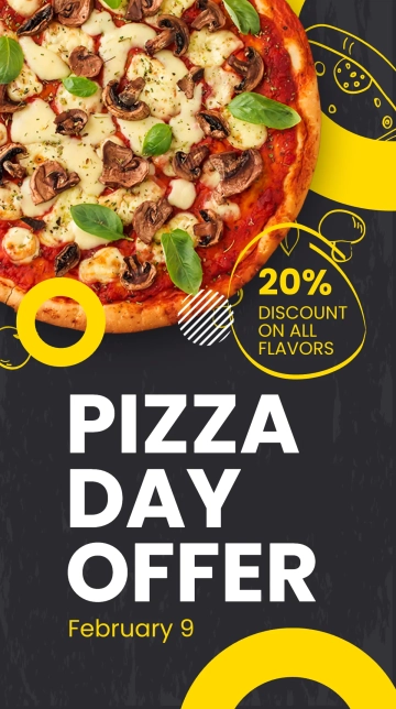 Free Pizza Day Offer Instagram Story Template to Edit Online