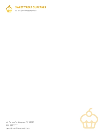 Free Cupcake Bakery Letterhead Template to Edit Online