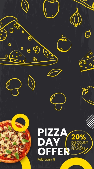 Free Pizza Day Offer Snapchat Geofilter Template to Edit Online