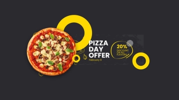 Free Pizza Day Offer Youtube Banner Template to Edit Online