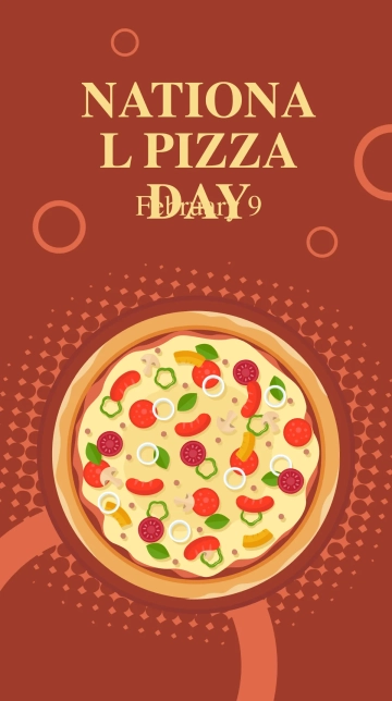Free National Pizza Day Whatsapp Post Template to Edit Online