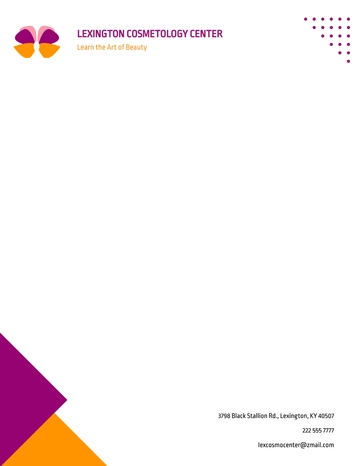 Free Cosmetology Letterhead Template to Edit Online