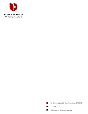 Free Marketing Consultant Letterhead Template to Edit Online