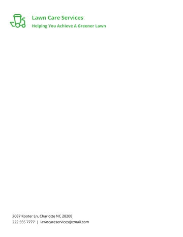 Free Modern Lawn Care Letterheads Template to Edit Online