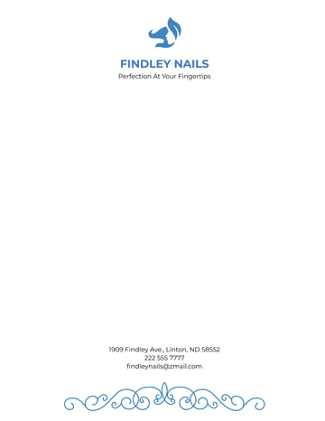 Free Nail Technician Letterhead Template to Edit Online