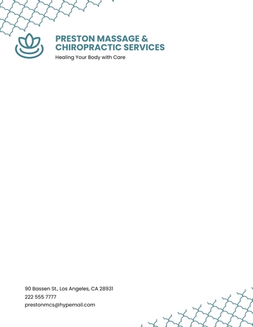 Free Massage & Chiropractic Letterhead Template to Edit Online