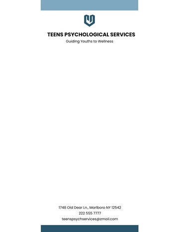 Free Adolescent Counseling Letterhead Template to Edit Online