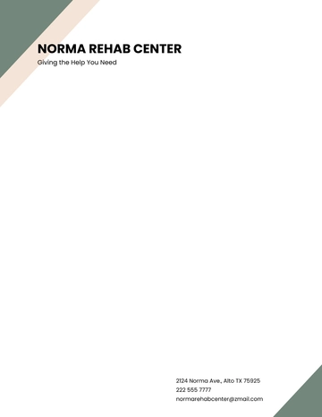 Free Rehab Center Letterhead Template to Edit Online