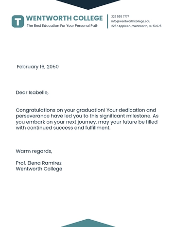 Free Graduation Personal Letterhead Template to Edit Online
