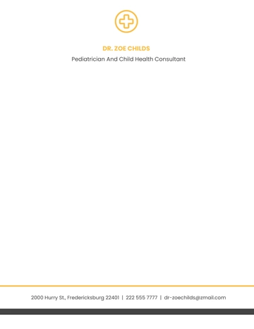 Free Pediatrician Letterhead Template to Edit Online