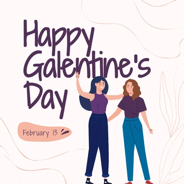 Free Happy Galentines Day Instagram Post Template to Edit Online
