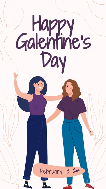 Free Happy Galentines Day Instagram Story Template to Edit Online