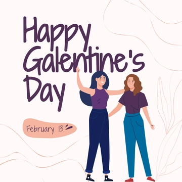 Free Happy Galentines Day Linkedin Post Template to Edit Online