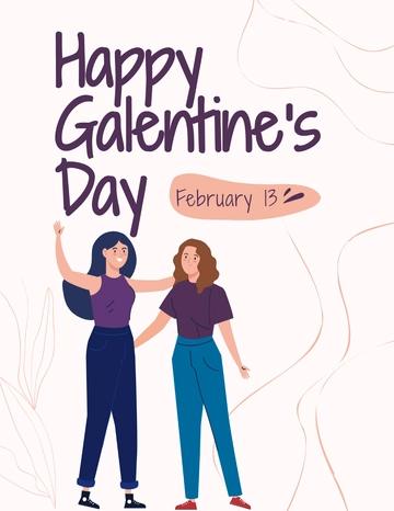 Free Happy Galentines Day Flyer Template to Edit Online