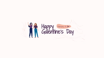 Free Happy Galentines Day Youtube Banner Template to Edit Online