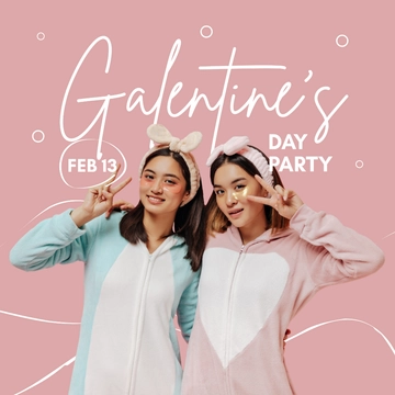 Free Galentines Day Party Instagram Post Template to Edit Online
