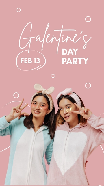 Free Galentines Day Party Instagram Story Template to Edit Online