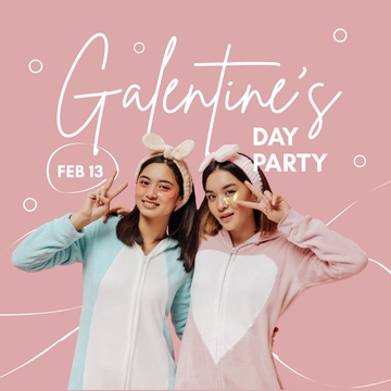 Free Galentines Day Party Linkedin Post Template to Edit Online