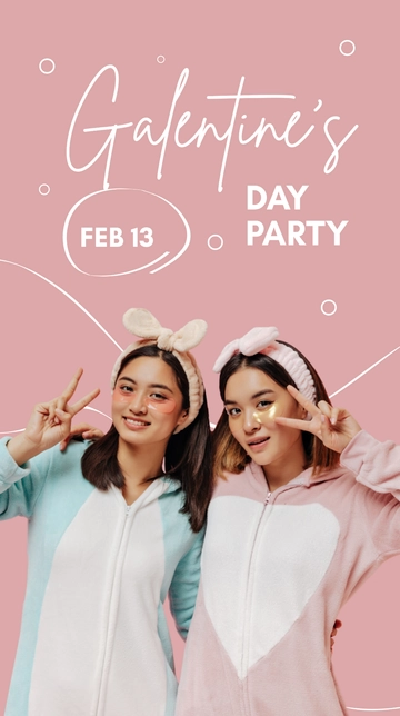 Free Galentines Day Party Whatsapp Post Template to Edit Online