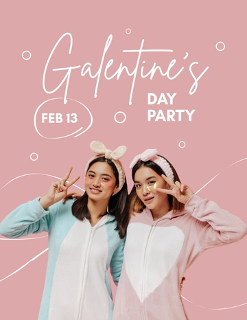 Free Galentines Day Party Flyer Template to Edit Online