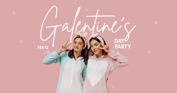 Free Galentines Day Party Facebook Post Template to Edit Online