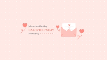 Free Galentine's Day Invitation Youtube Banner Template to Edit Online