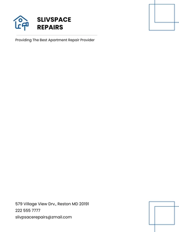 Free Apartment Repair Letterhead Template to Edit Online